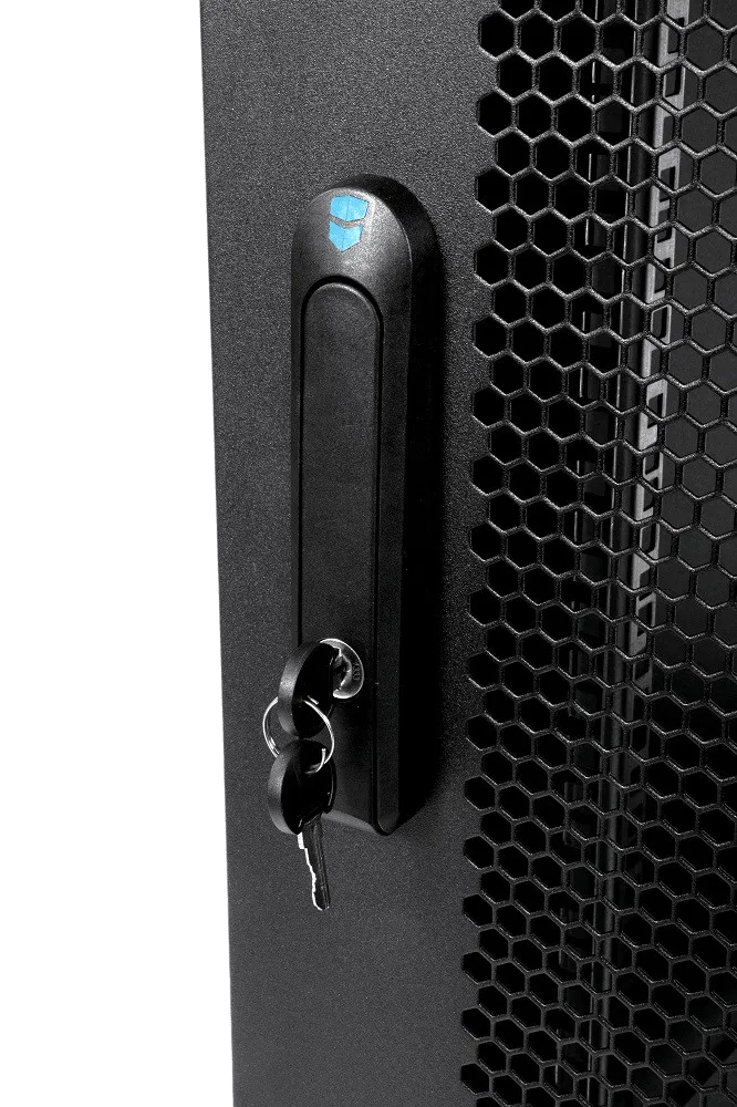 Шкаф серверный напольный 27U (600 × 1000) дверь перфорированная 2 шт., цвет черный