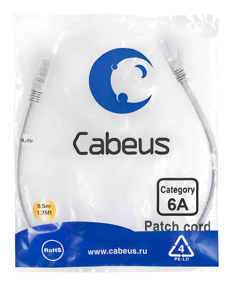 Cabeus PC-UTP-RJ45-Cat.6a-0.5m-LSZH Cabeus PC-UTP-RJ45-Cat.6a-0.5m-LSZH