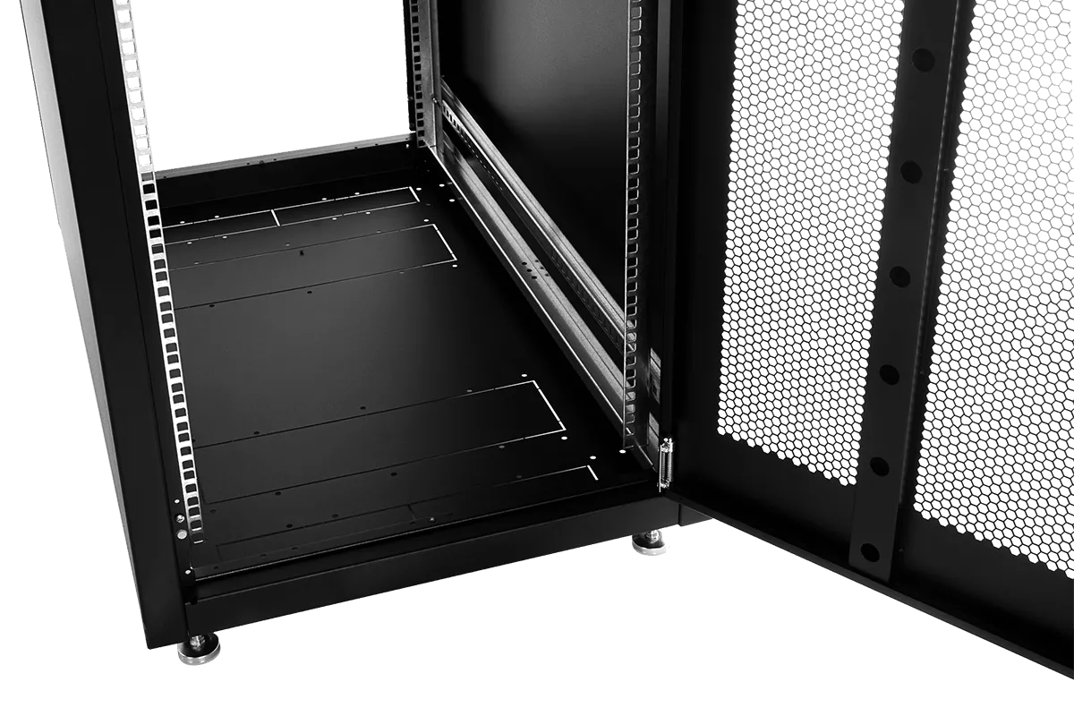 Шкаф телекоммуникационный напольный ЭКОНОМ 48U (800 × 1000) дверь перфорированная 2 шт., цвет черный