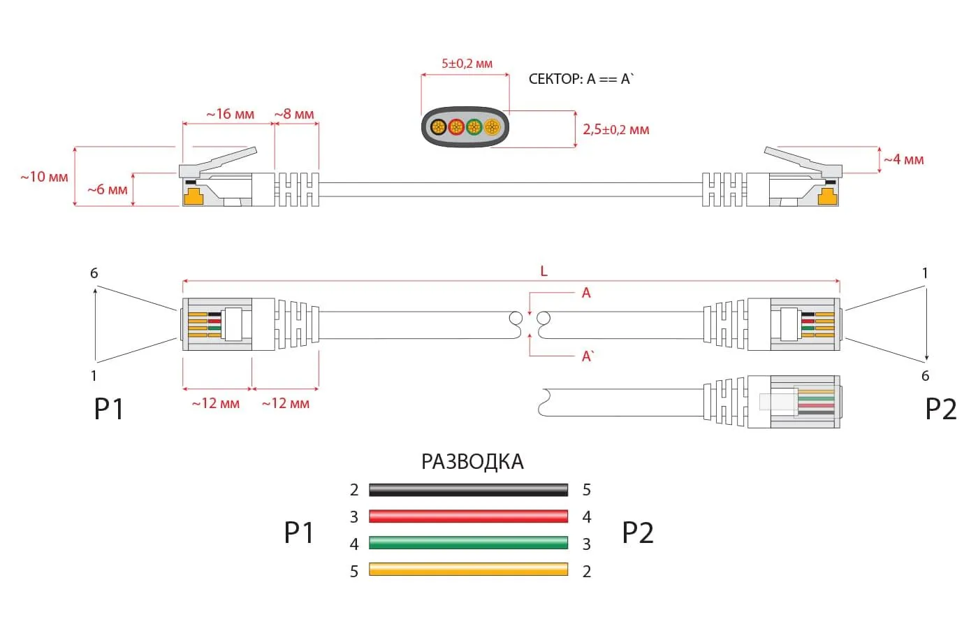 Cabeus PC-TEL-RJ12-1.5m