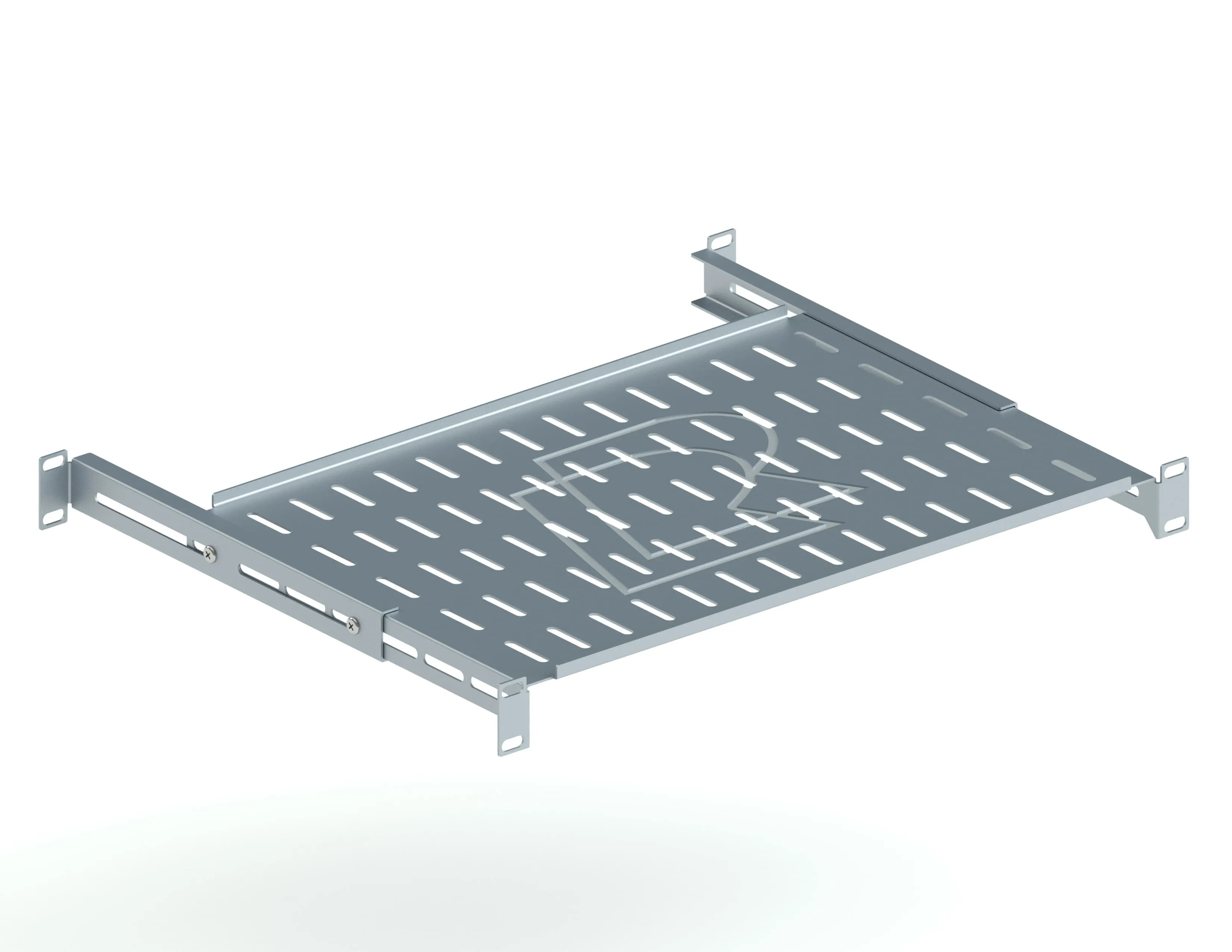 Универсальная стационарная полка глубина 300 мм, серая RUSRACK