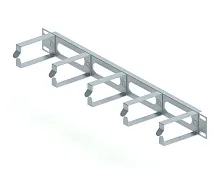 Кабельный организатор горизонтальный с окнами, 19", 1U, 5 колец, серый RUSRACK 