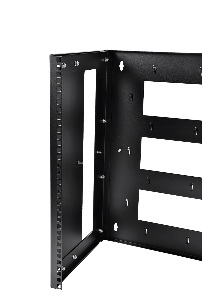 Кронштейн телекоммуникационный настенный 12U, регулируемая глубина 300-450 мм, цвет черный