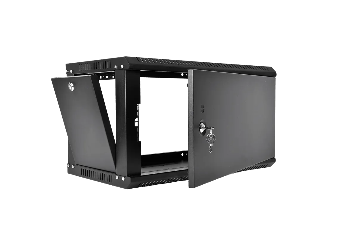 Шкаф телекоммуникационный настенный разборный ЭКОНОМ 9U (600 × 350) дверь металл, цвет черный