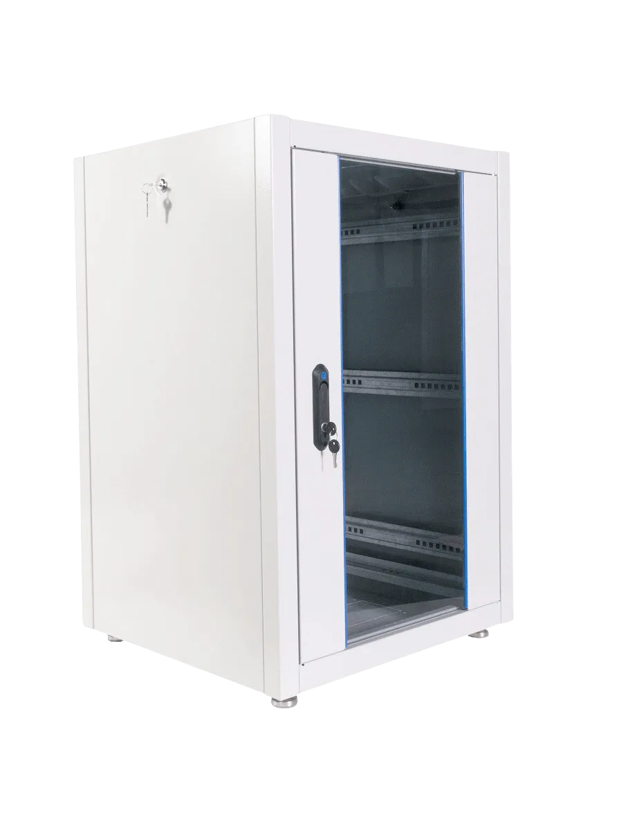Шкаф телекоммуникационный напольный ЭКОНОМ 18U (600 × 800) дверь стекло, дверь металл