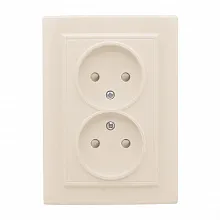 Минск Розетка 2-мест. СП б/з 10А бежевый с защ. штор. EKF