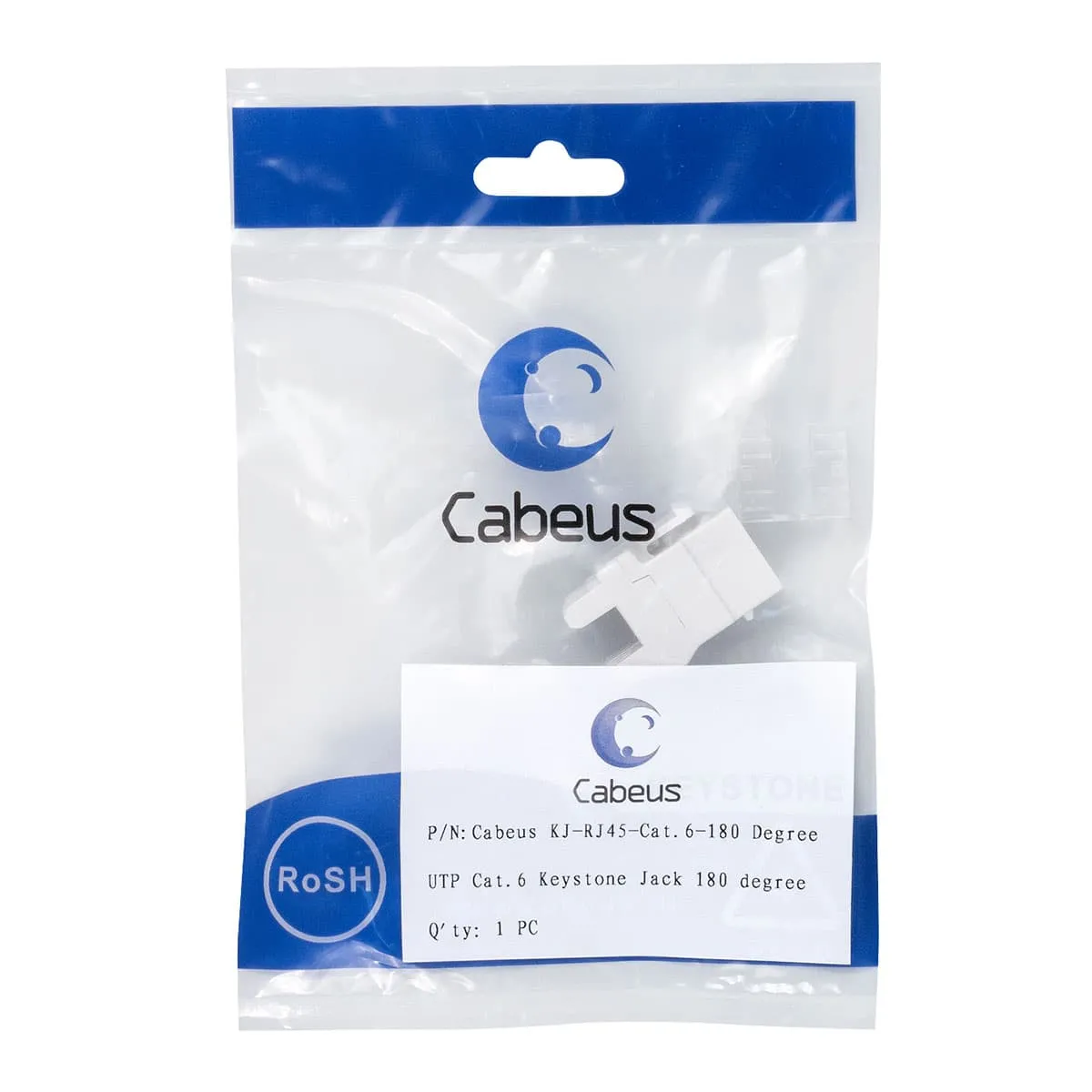 Cabeus KJ-RJ45-Cat.6-180 Degree