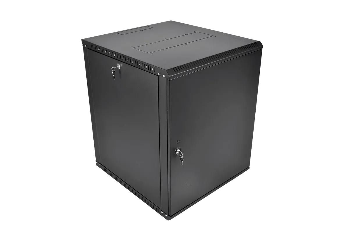 Шкаф телекоммуникационный настенный разборный ЭКОНОМ 12U (600 × 650) дверь металл, цвет черный