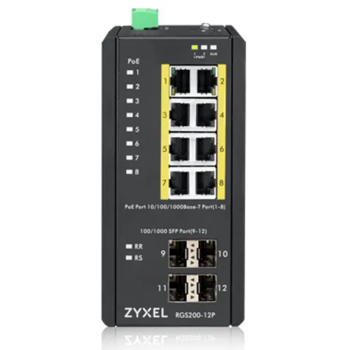 Коммутатор Zyxel RGS200-12P-ZZ0101F (1000 Base-TX (1000 мбит/с), 4 SFP порта) Коммутатор Zyxel RGS200-12P-ZZ0101F (1000 Base-TX (1000 мбит/с), 4 SFP порта)