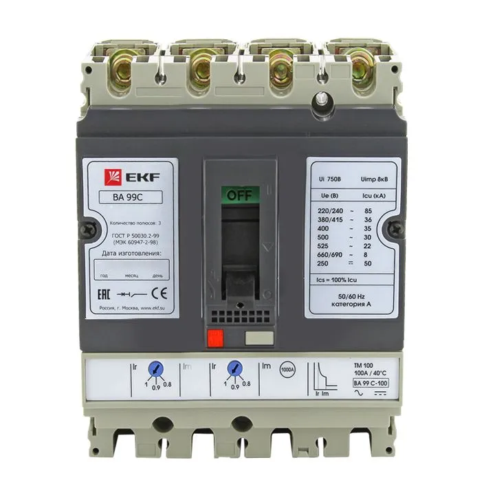 ВА-99C (Compact NS) 100/50А 3P+N 36кА EKF ВА-99C (Compact NS) 100/50А 3P+N 36кА EKF