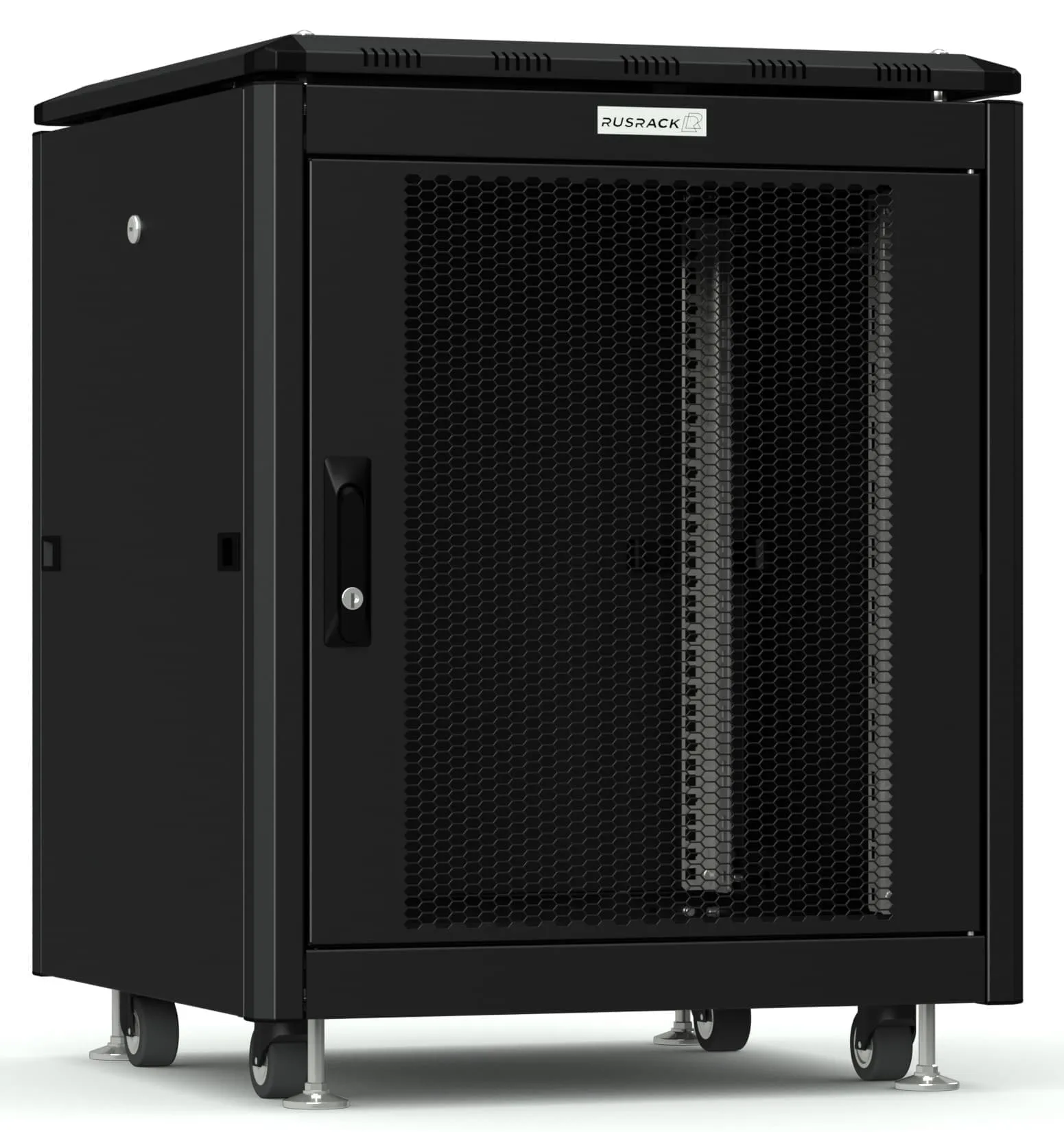 RUSRACK напольный 18U 600х600 черный, перф. дверь RUSRACK напольный 18U 600х600 черный, перф. дверь