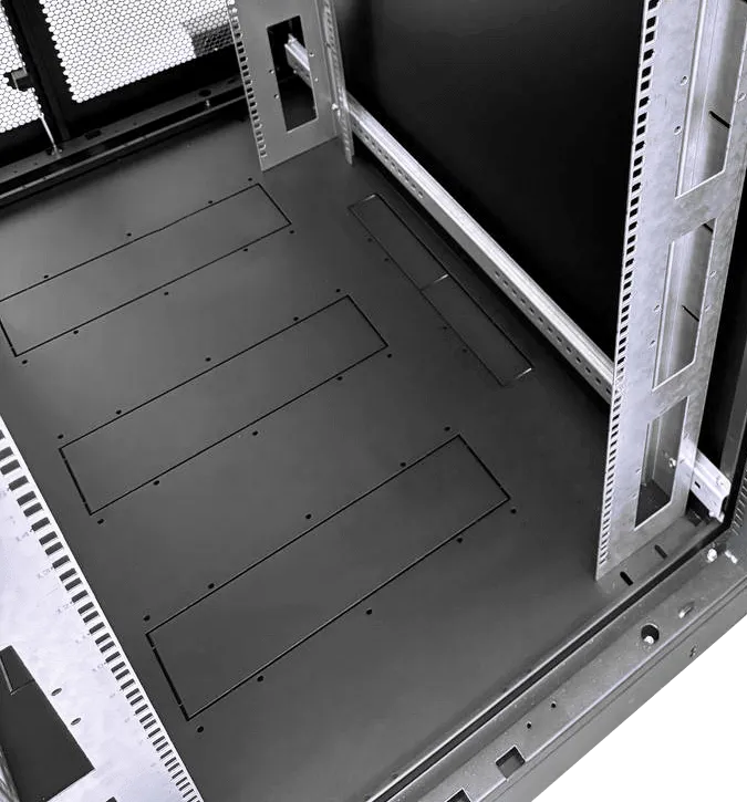 Шкаф серверный напольный 42U (600 × 1200) дверь перфорированная 2 шт., цвет черный