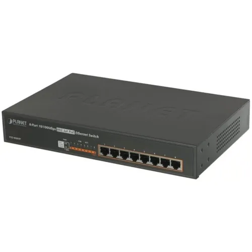Коммутатор Planet FSD-808HP (100 Base-TX (100 мбит/с), Без SFP портов) Коммутатор Planet FSD-808HP (100 Base-TX (100 мбит/с), Без SFP портов)