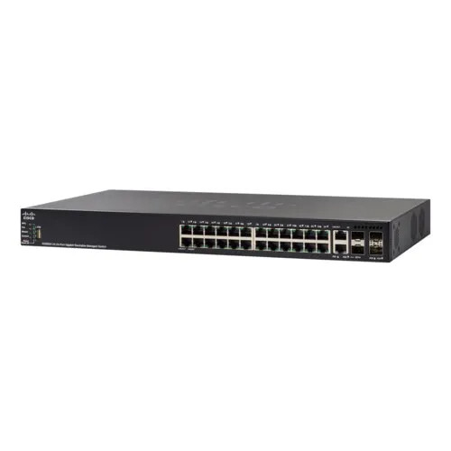 Коммутатор Cisco SG550X-24P-K9-EU (1000 Base-TX (1000 мбит/с), 2 SFP порта) Коммутатор Cisco SG550X-24P-K9-EU (1000 Base-TX (1000 мбит/с), 2 SFP порта)