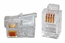 Коннектор RJ11, RJ12, RJ45  Cabeus 4P4C 19" кабель 3  