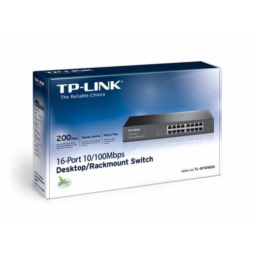 Коммутатор TP-Link TL-SF1016DS (1000 Base-TX (1000 мбит/с), Без SFP портов)