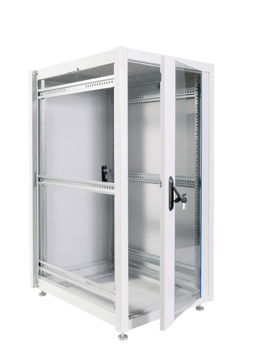 Шкаф телекоммуникационный напольный ЭКОНОМ 24U (600 × 800) дверь стекло, дверь металл