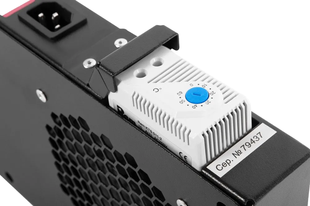 Модуль вентиляторный, 2 вентилятора с терморегулятором, чёрный