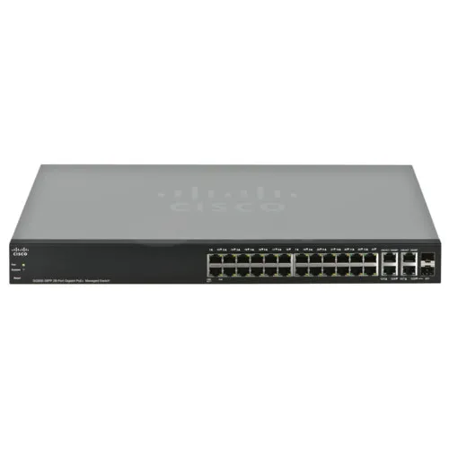 Коммутатор Cisco SF350-24MP-K9-EU (100 Base-TX (100 мбит/с), 2 SFP порта)
