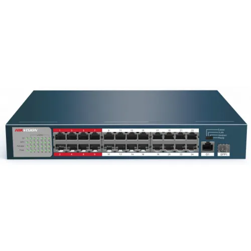Коммутатор Hikvision DS-3E0326P-E/M(B) (100 Base-TX (100 мбит/с), 1 SFP порт)