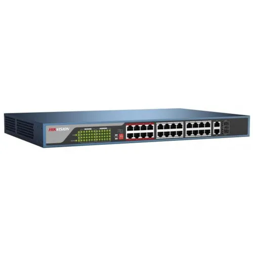 Коммутатор Hikvision DS-3E0326P-E(B) (100 Base-TX (100 мбит/с), 2 SFP порта)