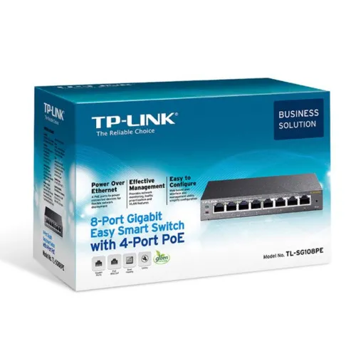 Коммутатор TP-Link TL-SG108PE (1000 Base-TX (1000 мбит/с), Без SFP портов)