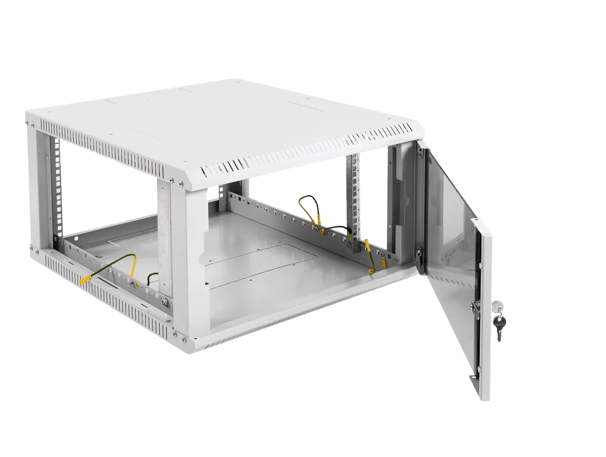 Шкаф телекоммуникационный настенный разборный ЭКОНОМ 6U (600 × 650) дверь стекло