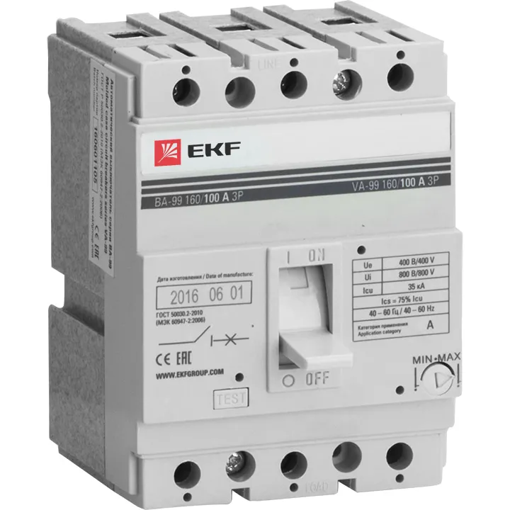 ВА-99 160/80А 3P 35кА EKF ВА-99 160/80А 3P 35кА EKF