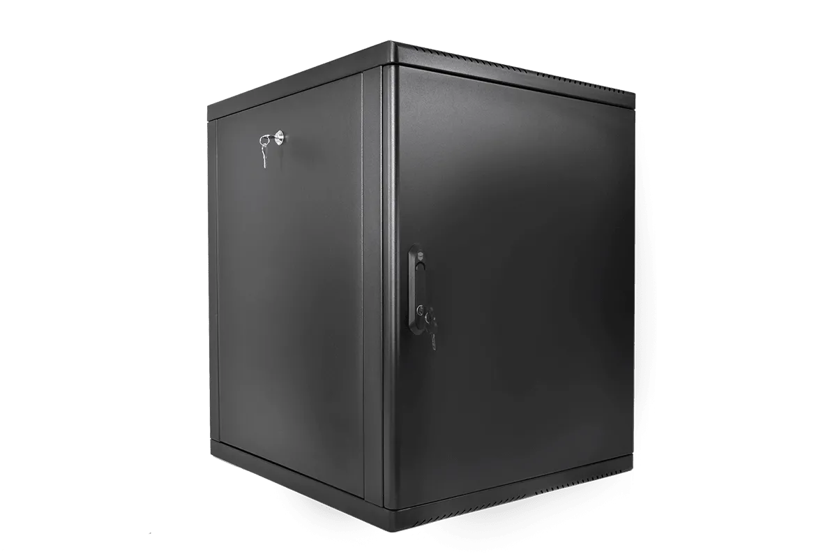 Шкаф телекоммуникационный настенный разборный 12U(600×650) съемные стенки, дверь металл, цвет черный