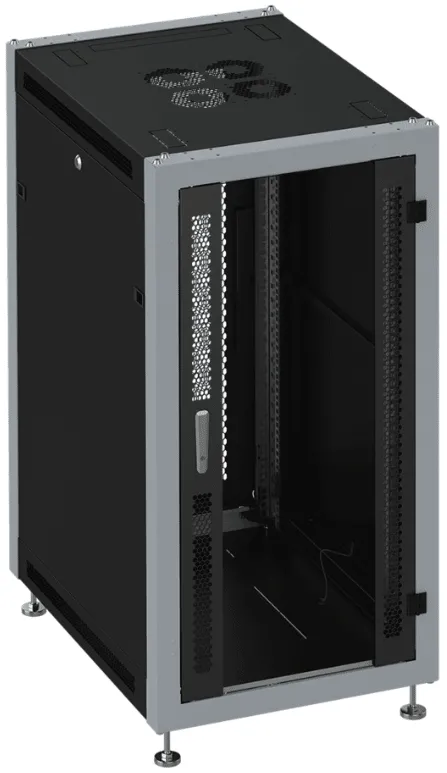 RUSRACK RSRO-42-6060-G2P-BK Шкаф напольный 42U 600x600x1987мм (ШхГхВ) телекоммуникационный 19", передняя дверь стеклянная - задняя дверь перфорированная распашная 2-х створчатая, цвет черный RUSRACK RSRO-42-6060-G2P-BK Шкаф напольный 42U 600x600x1987мм (ШхГхВ) телекоммуникационный 19", передняя дверь стеклянная - задняя дверь перфорированная распашная 2-х створчатая, цвет черный