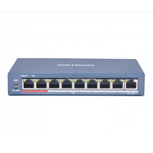 Коммутатор Hikvision DS-3E0109P-E(C) (100 Base-TX (100 мбит/с), Без SFP портов)