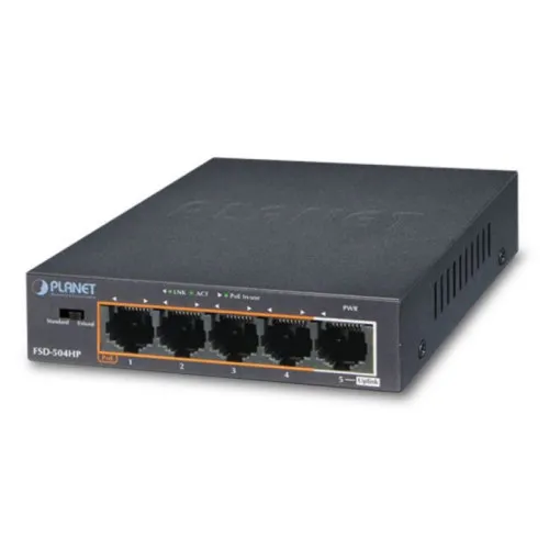 Коммутатор Planet FSD-504HP (100 Base-TX (100 мбит/с), Без SFP портов) Коммутатор Planet FSD-504HP (100 Base-TX (100 мбит/с), Без SFP портов)