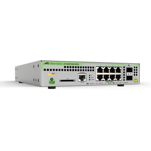 Коммутатор Allied Telesis AT-GS970M/10PS-50 (1000 Base-TX (1000 мбит/с), 2 SFP порта) Коммутатор Allied Telesis AT-GS970M/10PS-50 (1000 Base-TX (1000 мбит/с), 2 SFP порта)