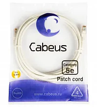 Патч-корд медный Cabeus PC-UTP-RJ45-Cat.5e-3m-WH 19" кабель 5e  белый