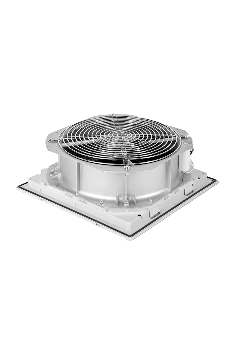 Вентилятор с фильтром для шкафов Elbox серии EMS, 320×320×157, до 600 м3/ч, 230 В, IP 54, цвет серый