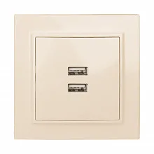 Минск Розетка USB 2-мест. СП 2,1А  беж.  EKF