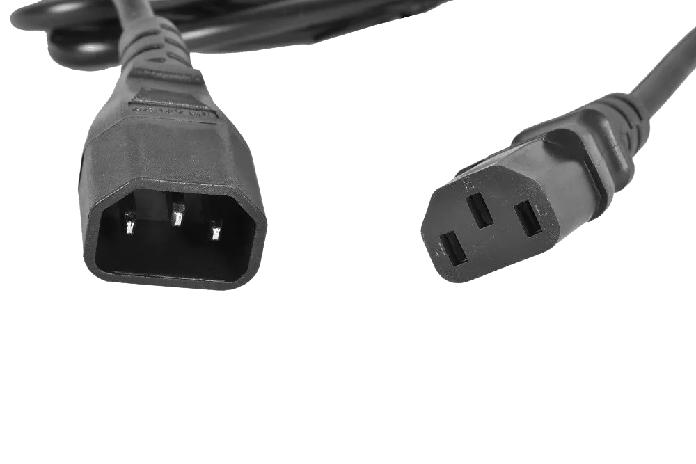 Шнур питания с заземлением IEC 60320 C13/IEC 60320 C14, 10 А / 250 В (3 × 1,0), длина 1,8 м