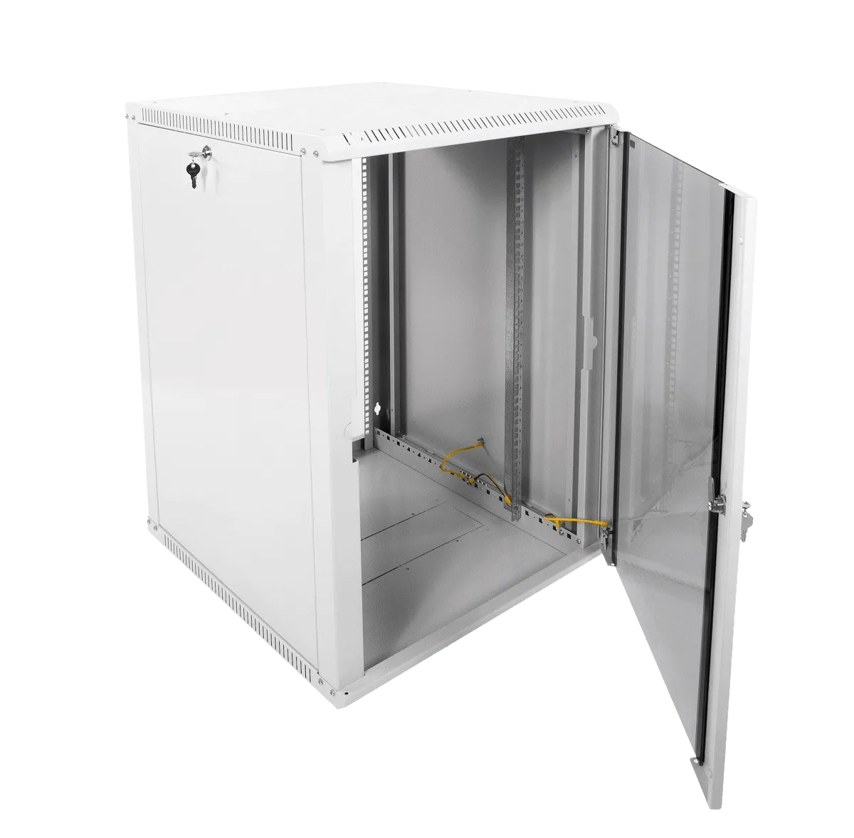Шкаф телекоммуникационный настенный разборный ЭКОНОМ 18U (600 × 650) дверь стекло