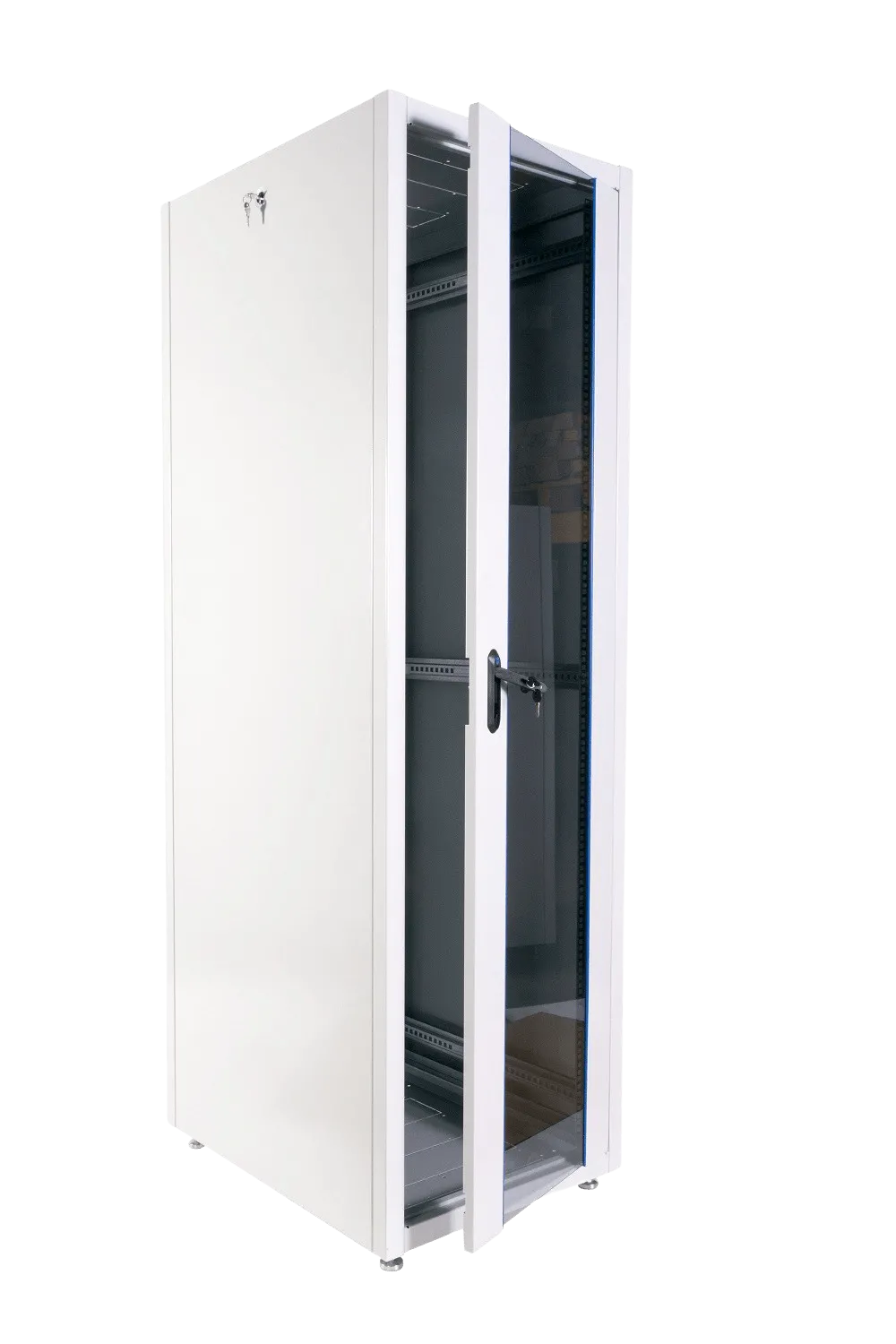 Шкаф телекоммуникационный напольный ЭКОНОМ 42U (600 × 600) дверь стекло, дверь металл