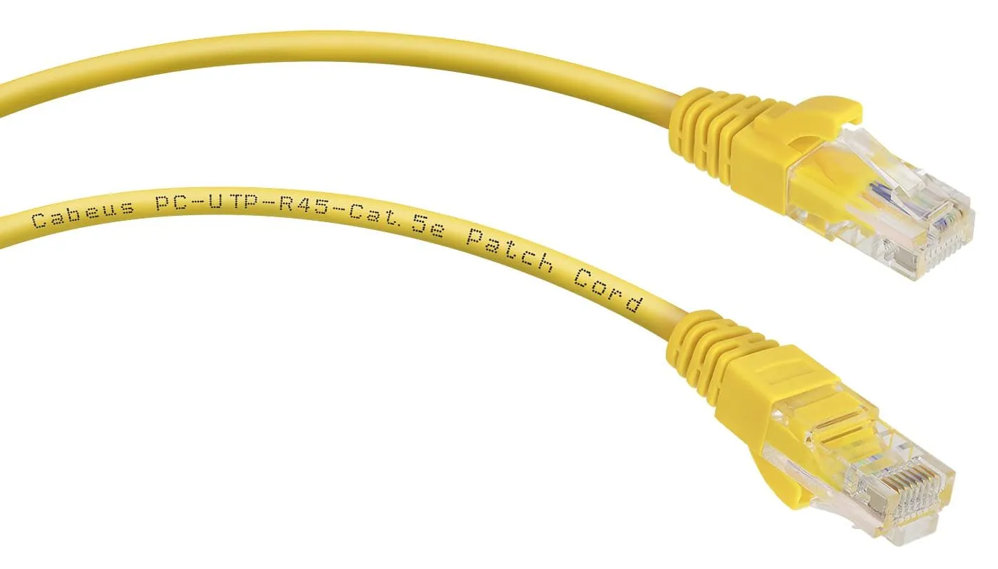 Cabeus PC-UTP-RJ45-Cat.5e-0.5m-YL