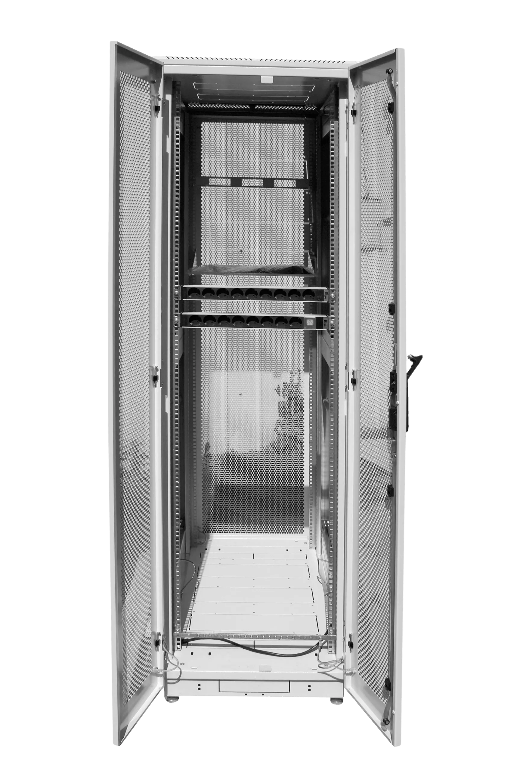 .Шкаф серверный напольный 47U (600 × 1000) дверь перфорированная, задние двойные перф.