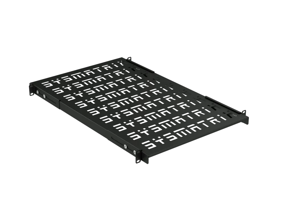 SYSMATRIX SH 7004.900 Полка SMART универсальная 19" перфорированная, площадка 700 мм (регулировка направляющих от 620 мм до 780 мм) для напольных и настенных шкафов, цвет черный (RAL 9004) SYSMATRIX SH 7004.900 Полка SMART универсальная 19" перфорированная, площадка 700 мм (регулировка направляющих от 620 мм до 780 мм) для напольных и настенных шкафов, цвет черный (RAL 9004)