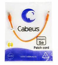 Патч-корд медный Cabeus PC-UTP-RJ45-Cat.5e-0.3m-OR 19" кабель 5e  оранжевый