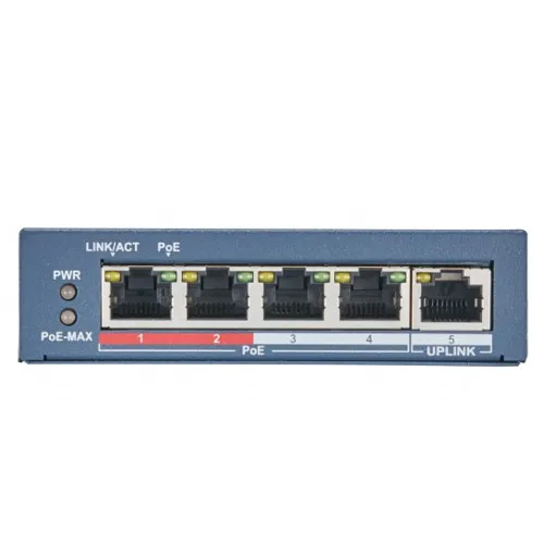 Коммутатор Hikvision DS-3E0105P-E/M(B) (100 Base-TX (100 мбит/с), Без SFP портов)