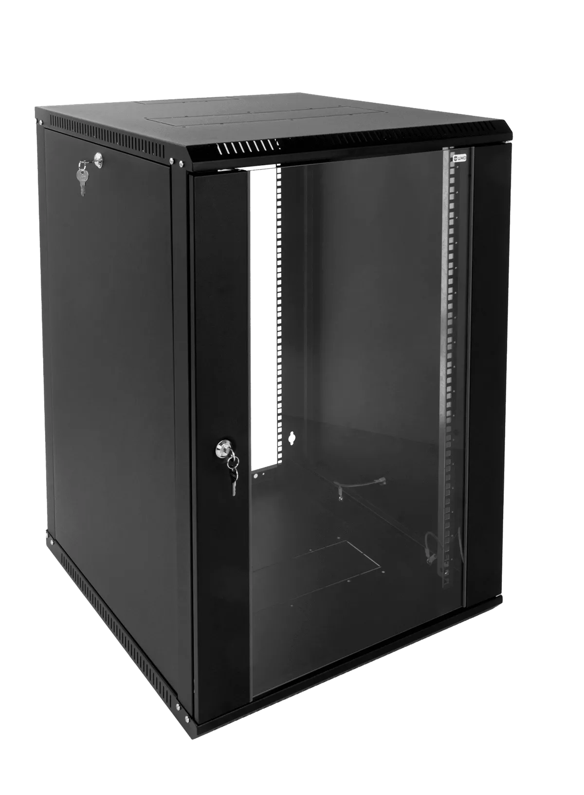 Шкаф телекоммуникационный настенный разборный ЭКОНОМ 12U (600 × 520) дверь стекло, цвет черный
