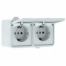Прага Блок роз.-роз.  16А с/з с крышкой IP44 бел. EKF