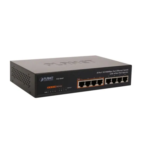 Коммутатор Planet FSD-804P (100 Base-TX (100 мбит/с), Без SFP портов) Коммутатор Planet FSD-804P (100 Base-TX (100 мбит/с), Без SFP портов)