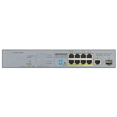 Коммутатор Zyxel GS1300-10HP GS1300-10HP-EU0101F (1000 Base-TX (1000 мбит/с), 1 SFP порт)