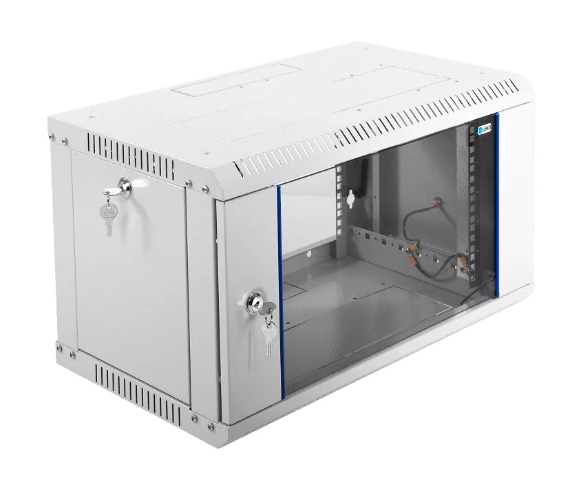 Шкаф телекоммуникационный настенный разборный ЭКОНОМ 6U (600 × 350) дверь стекло