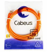 Патч-корд медный Cabeus PC-UTP-RJ45-Cat.5e-3m-OR 19" кабель 5e  оранжевый